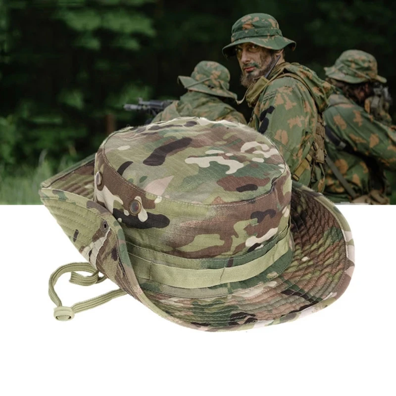 

Camouflage Hat Tactical US Bucket Hats Panama Summer camping Cap Fishing Hunting Hiking Outdoor Camo Sun Caps Men