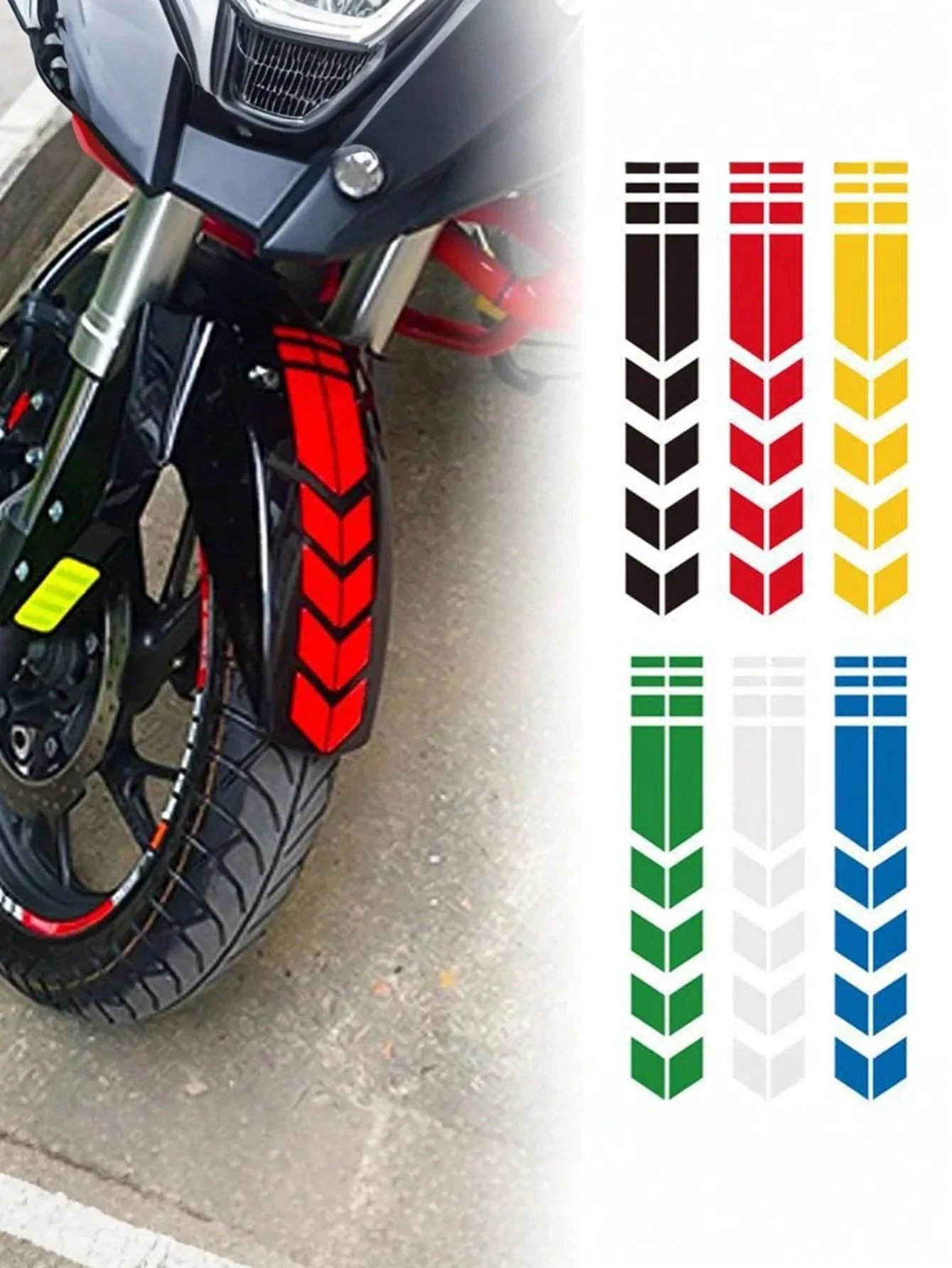 

1Pc Reflective Motorcycle Decal, Laser Holographic, Waterproof TPU, 3D Arrow Pattern, Durable, Fade-Resistant, Universal Fit, E-