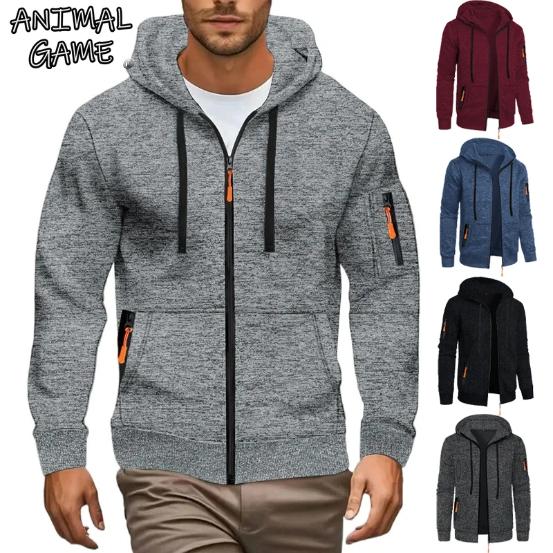 AliExpress ANIMAL GAME Animal Game Men's Zipper Hooded Sweatshirts Long Sleeve Hiking Coats Casual Jacket Solid Cycling Work Coats Hoodies Streetwear