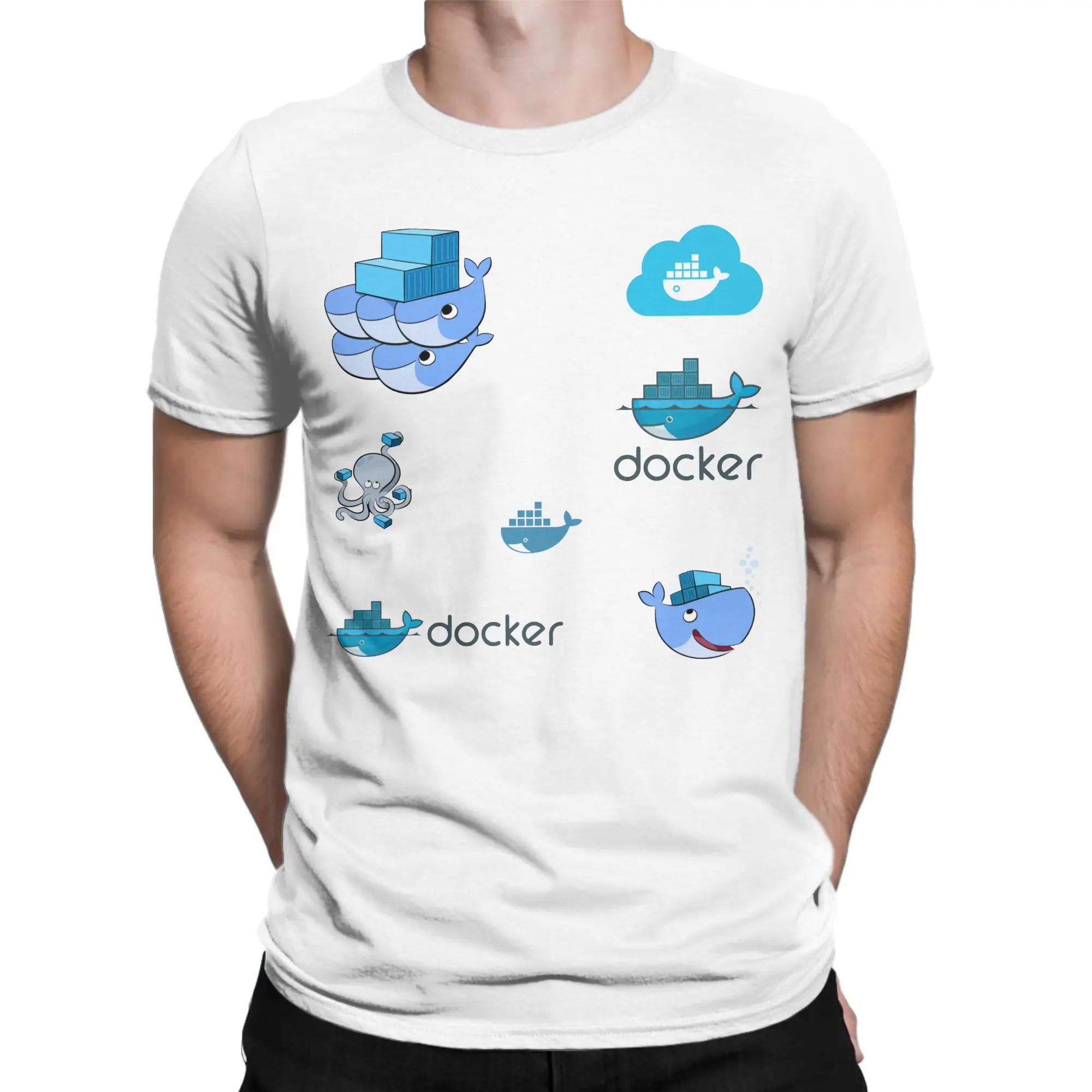 Men Dead Docker Dev Devops Developer Programmer Coding T Shirt  Pure Cotton Tops Vintage O Neck Tee Shirt Plus Size T-Shirt
