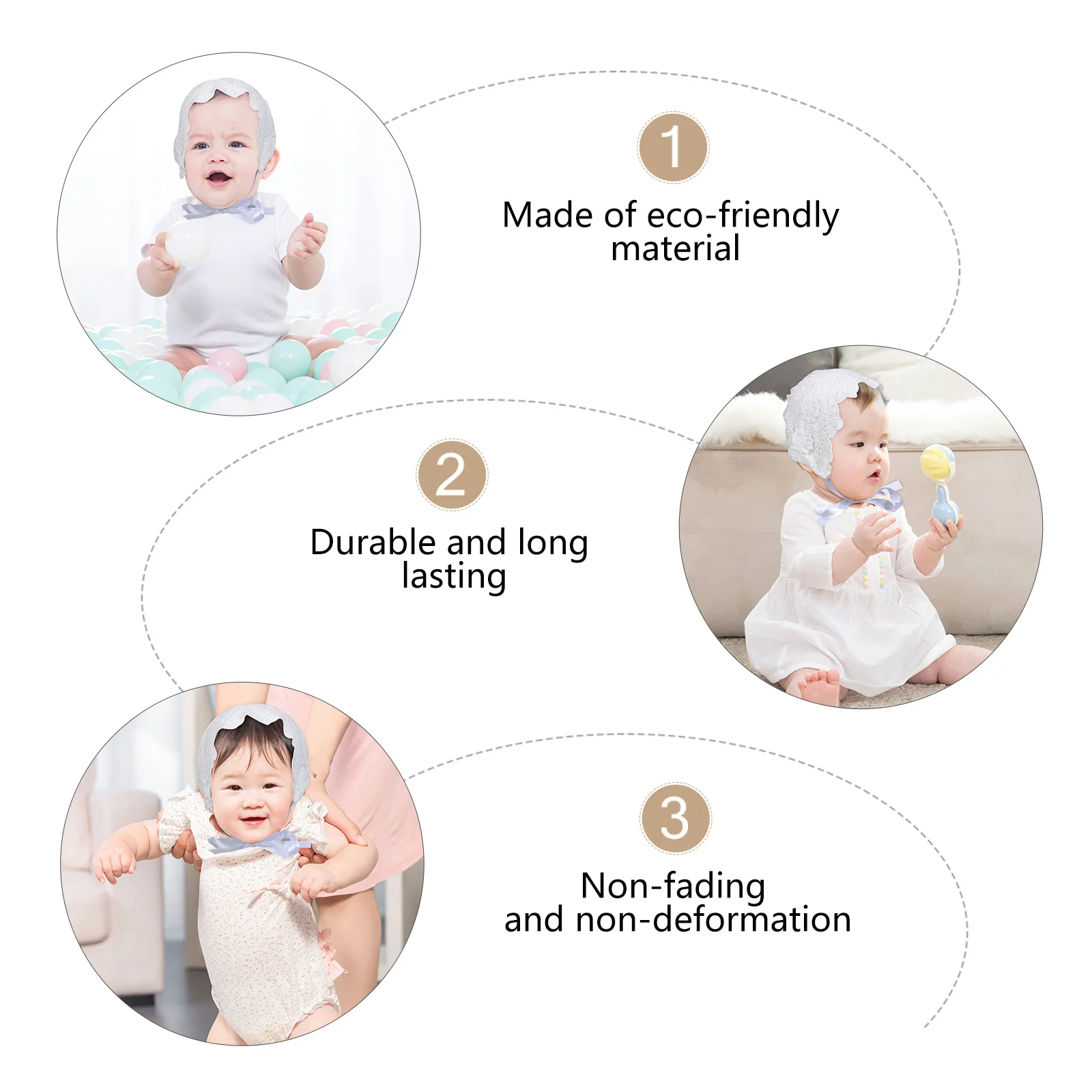 

Beautiful Baby Lace Cap Adjustable Newborn Floral Headdress Lace Hat Infant Breathable Lightweight Sweet Baby Gift for Party