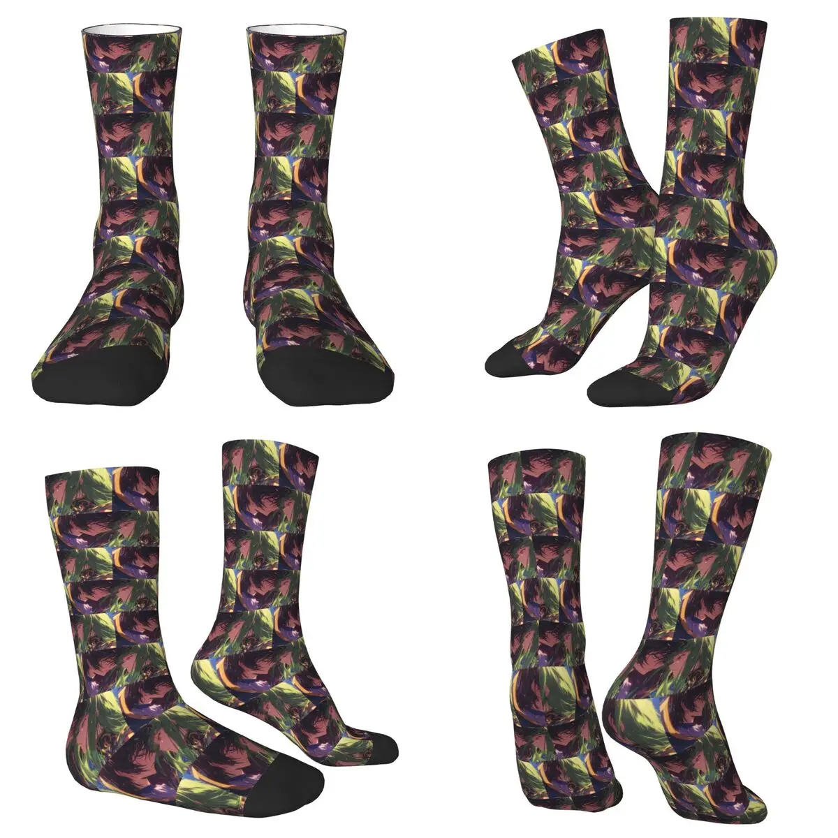 All Seasons Crew Stockings Anime Code Geass Socks Fashion Long Socks for Men Women Valentine's Day Gifts