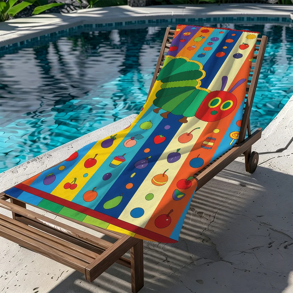 Cute C-Caterpillar-R Cartoon Towel Large Quick-Drying Microfiber Soft Beach Towel for Travel Fitness Sauna Bathing Camping