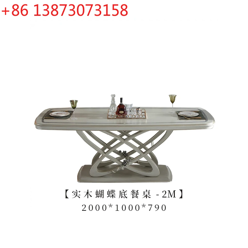 

Обеденный стол из массива дерева FG, легкий люкс, с резной основой в виде бабочки, высококлассный.