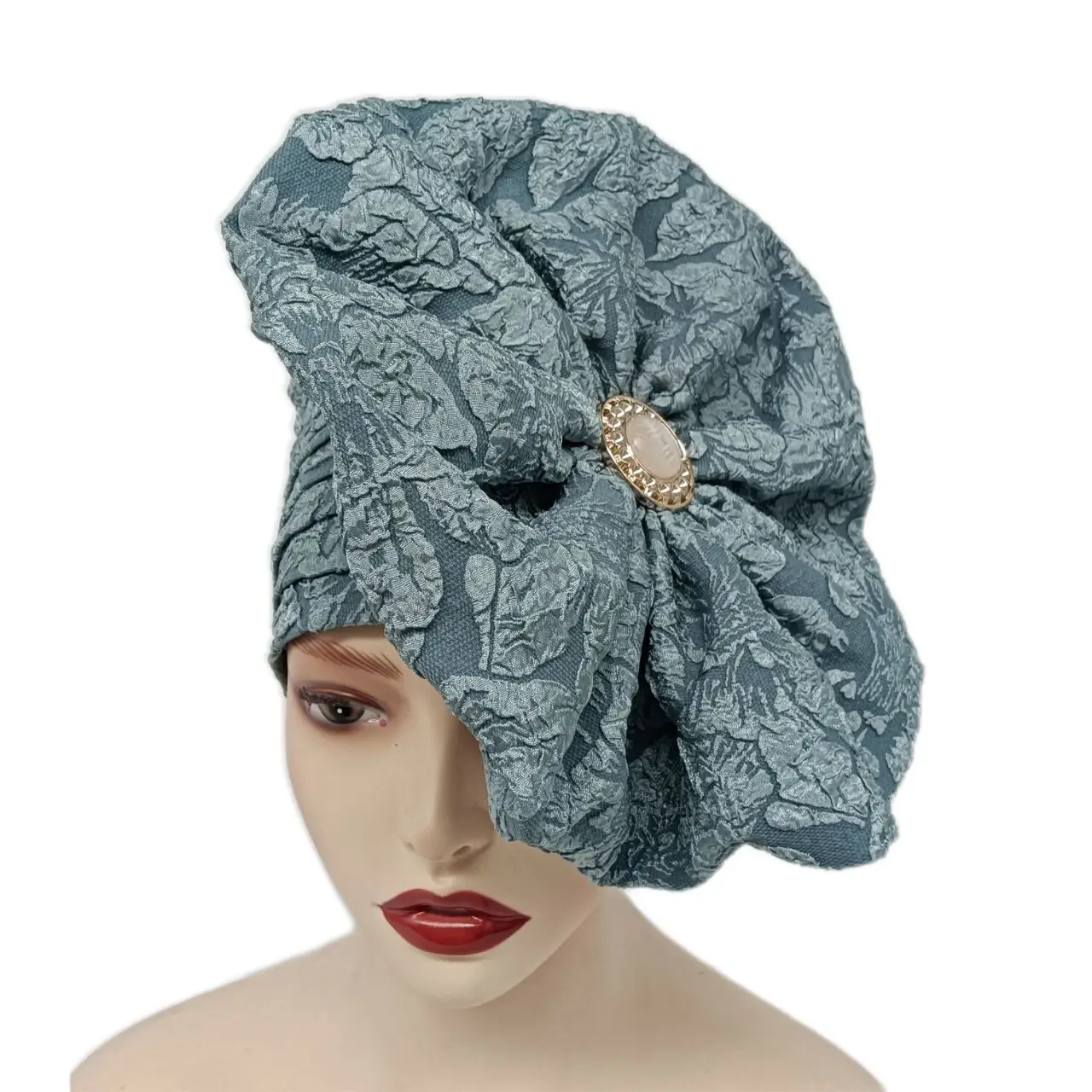 Turbante de renda para mulheres, cabeça elegante, lenço monocromático, hijab de casamento, chapéus chemo extragrandes