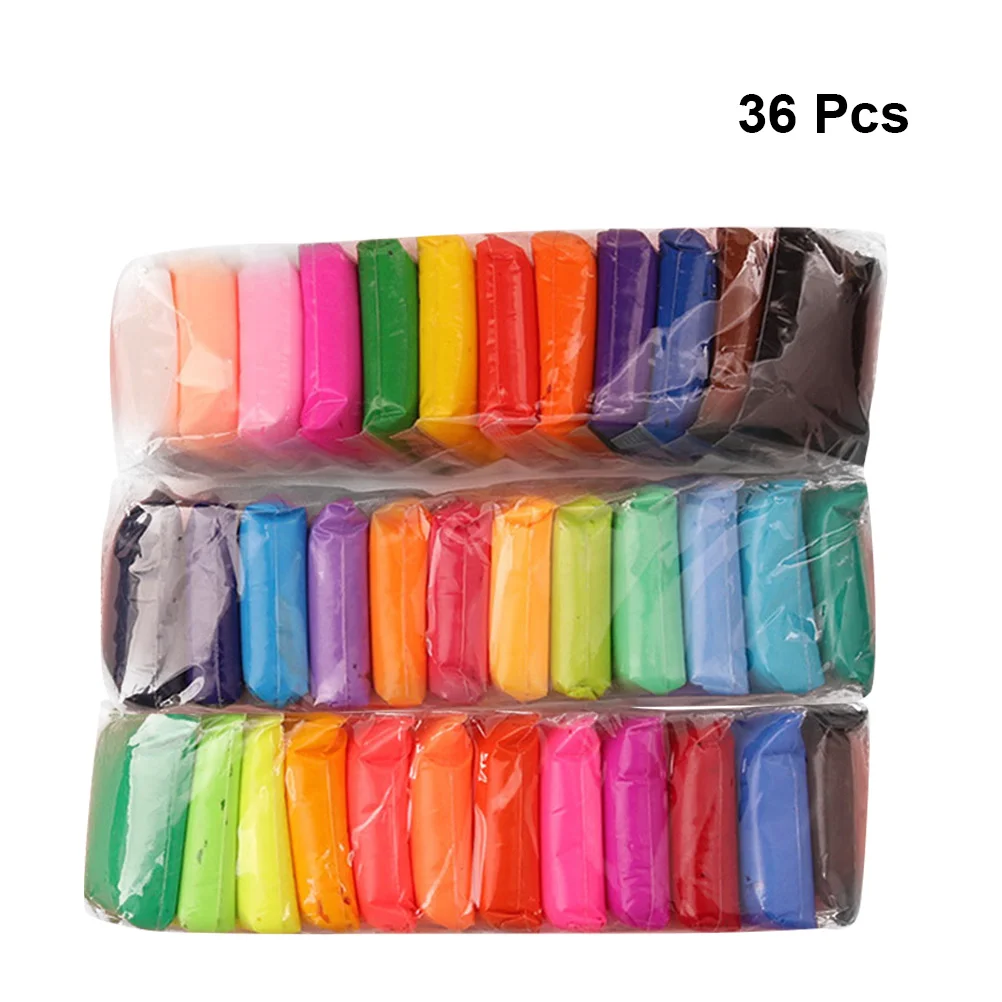 36 Colors Rolling Pin Child Clay Polymer for Kids Crystal Colorful Mud