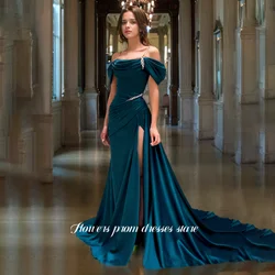 Flowers Off Shoulder Prom Dresses Satin Evening Party Dress for Women Celebrity Dresses with Pleats فساتين مناسبة رسمية Custom