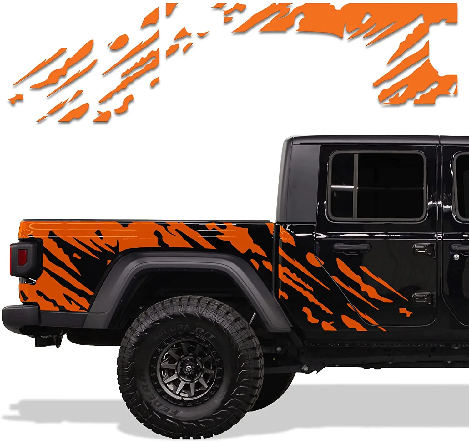 

Factory Crafts Side Graphics Kit Vinyl Decal Wrap Compatible with Gladiator 20192021 Splash Orange