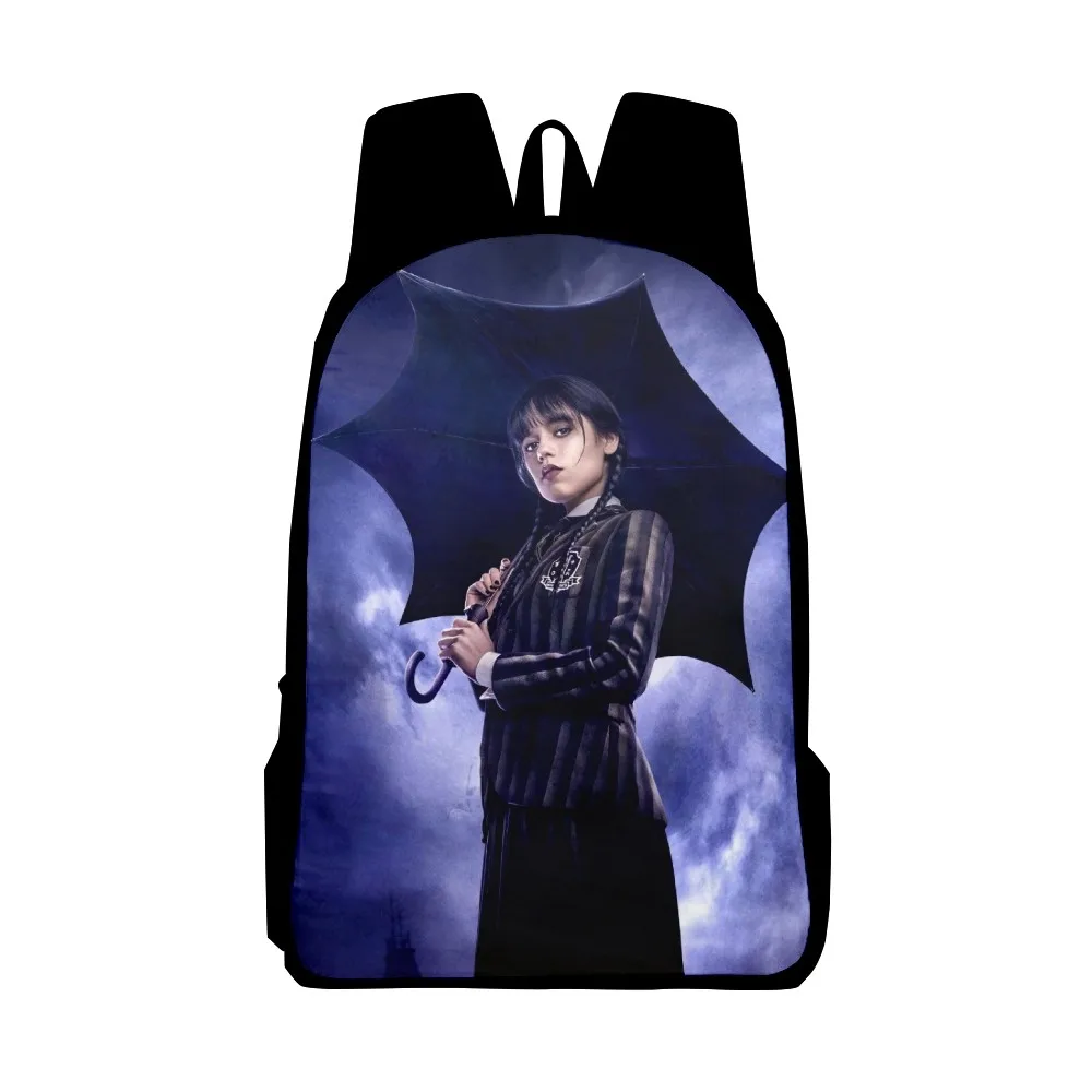 Wednesday Addams bedrukte rugzak studenten laptop rugzak kinderen jongens meisjes casual schooltas tiener schouderrugzak