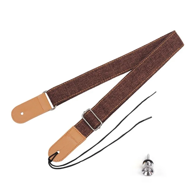 Adjustable Guitar Strap with Leather Ends for Acoustic Electric Guitar