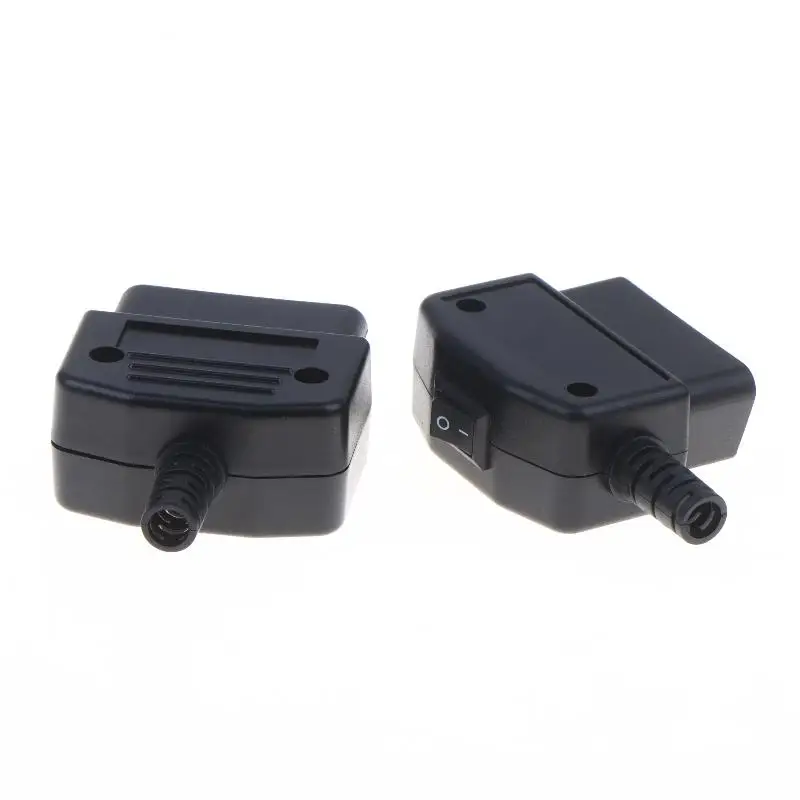 OBD2 16 Pin Male Connection Cable Plug with ON OFF Switch Durable Shell Adapter for Car Performance Testing Work