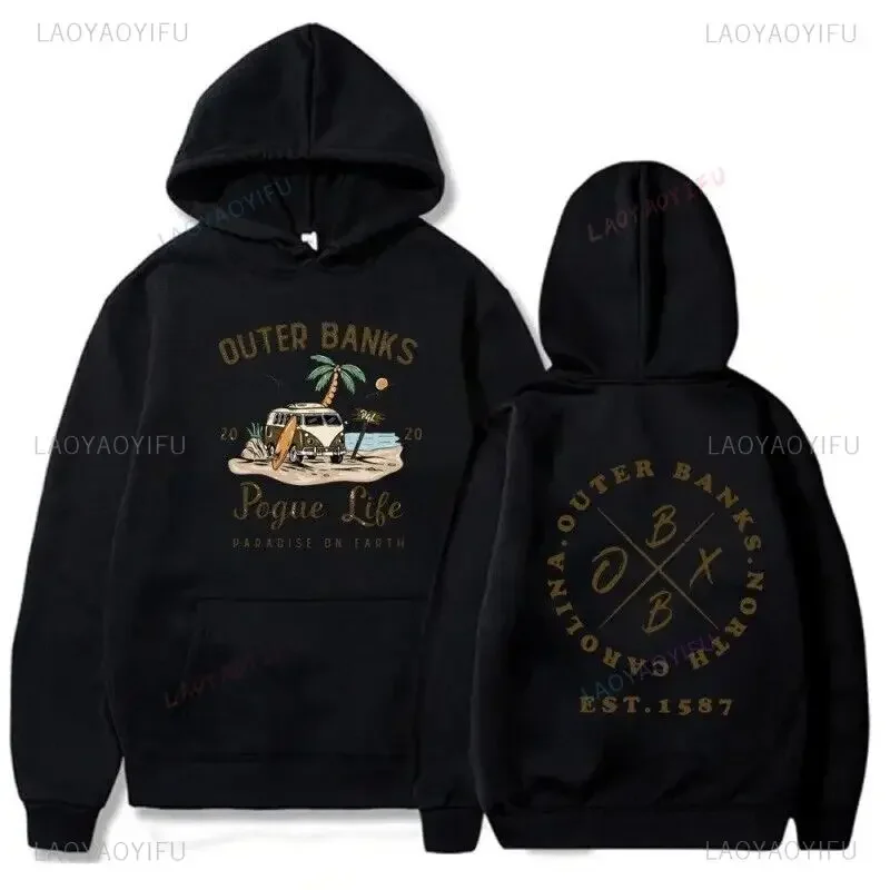 Outer Banks Paradise on Earth Hoodies TV-show Streetwear Pullover Pogue Life Fit Sweatshirt for Daily Wear Aesthetic Clothes