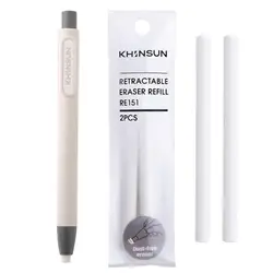 Gomme à crayon rétractable, gomme en caoutchouc de style stylo avec fonction rétractable et push-up, design rétractable