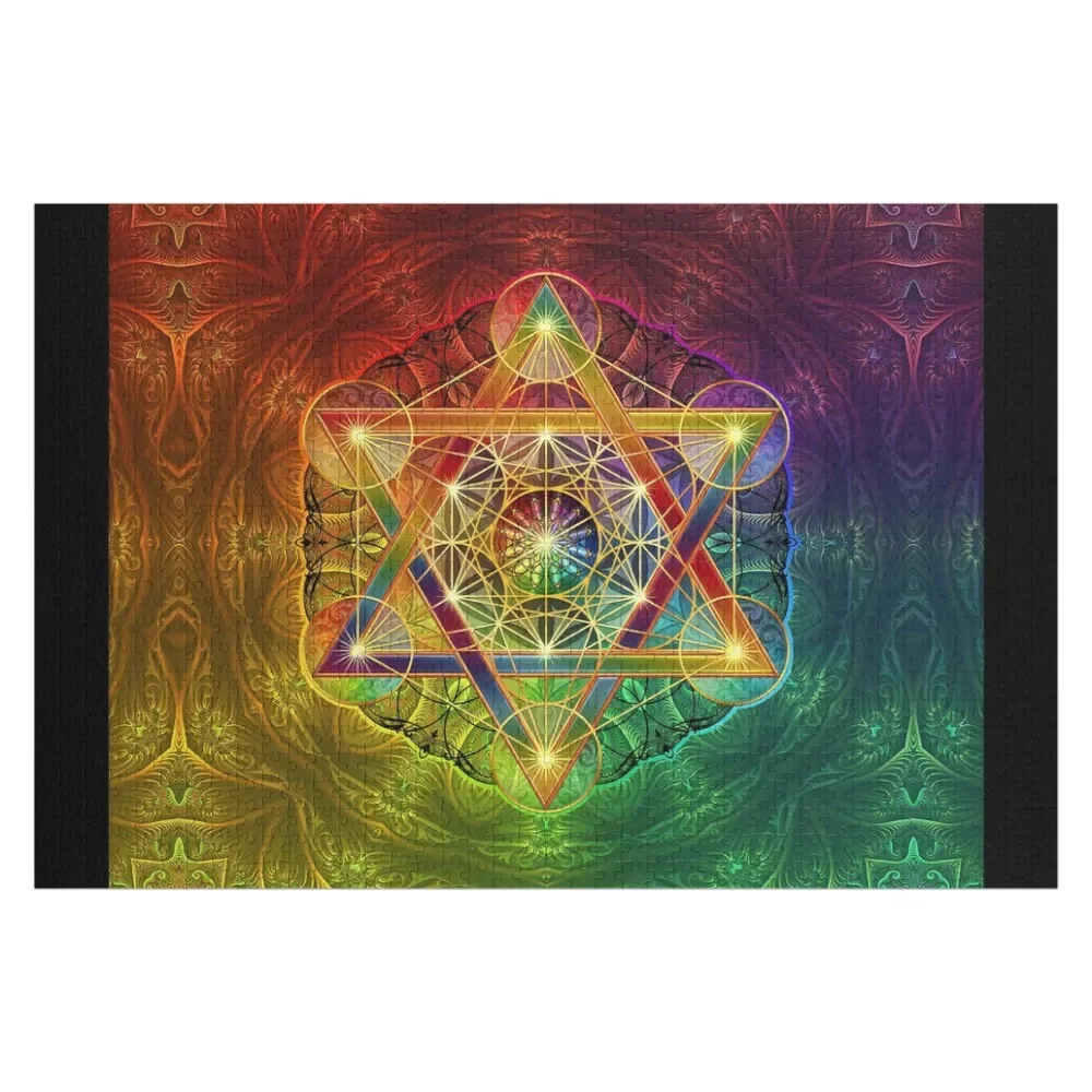 

Metatron's Cube with Merkabah and Flower of Life Jigsaw Puzzle Personalized Baby Object Photo Custom Puzzle