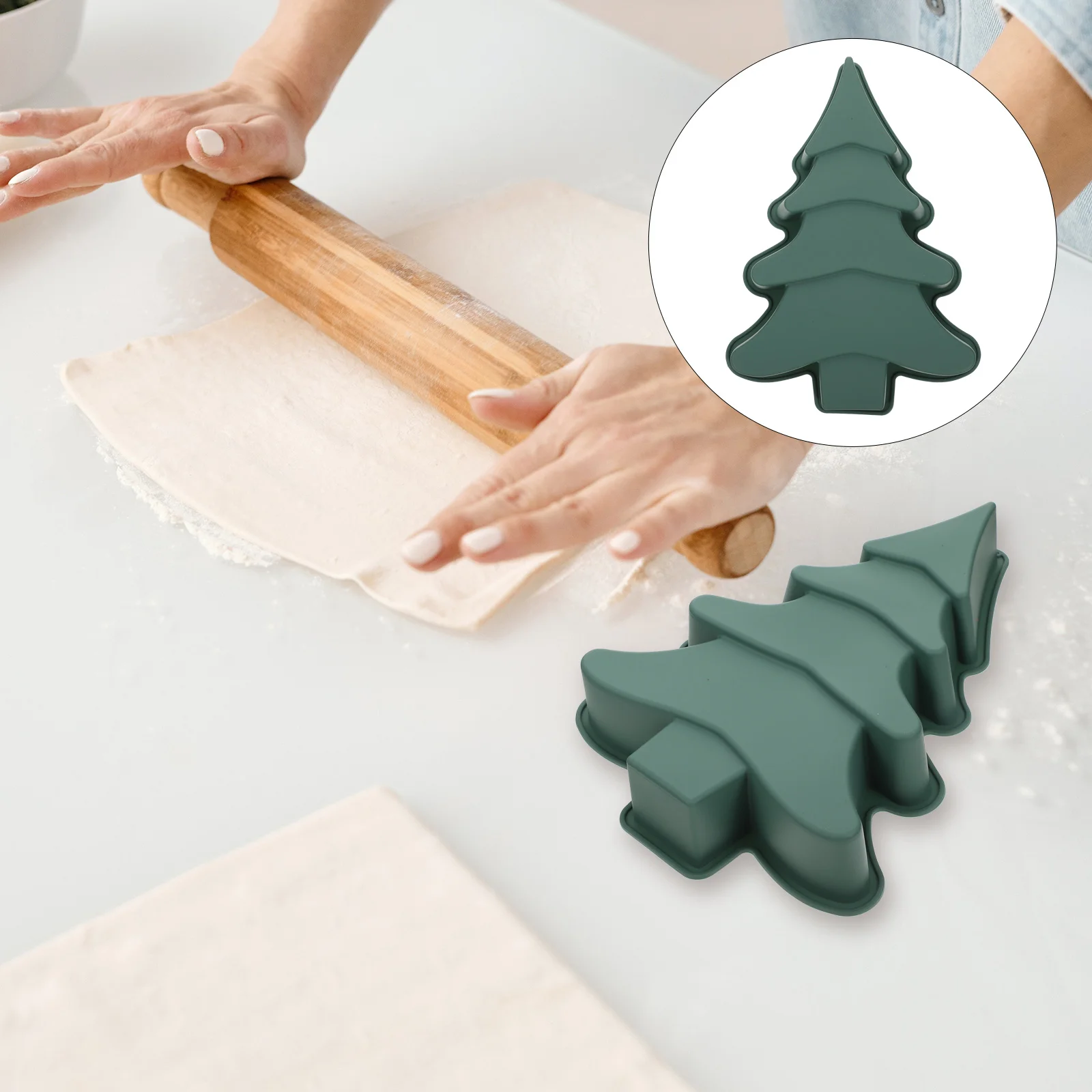 

Chocolate Bar Mold Silicone DIY Cake Oven Green Christmas Tree Shaped for Cooking