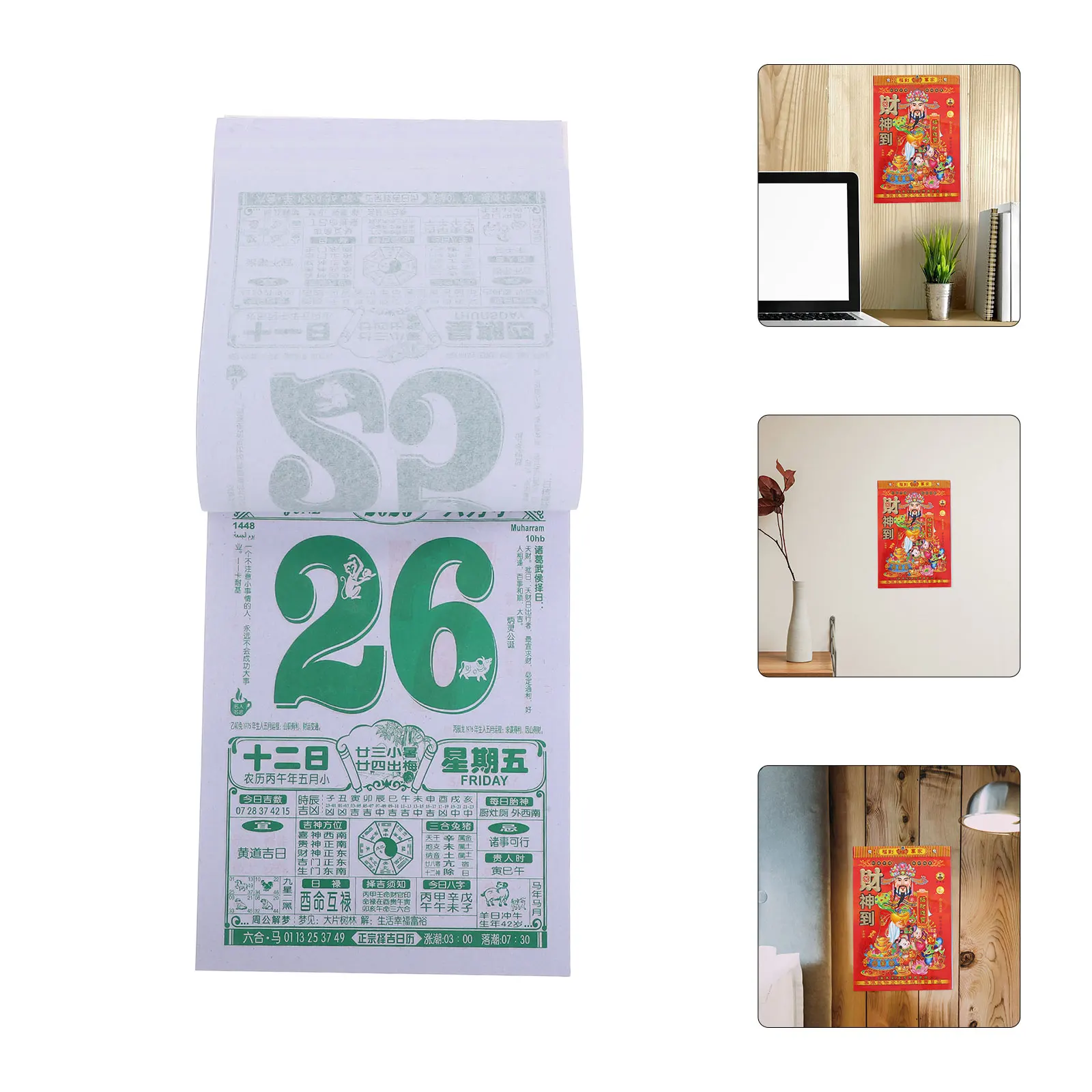 

Chinese Wall Scroll Calendar Hanging Tearable Countdown Planners Annual Calendars