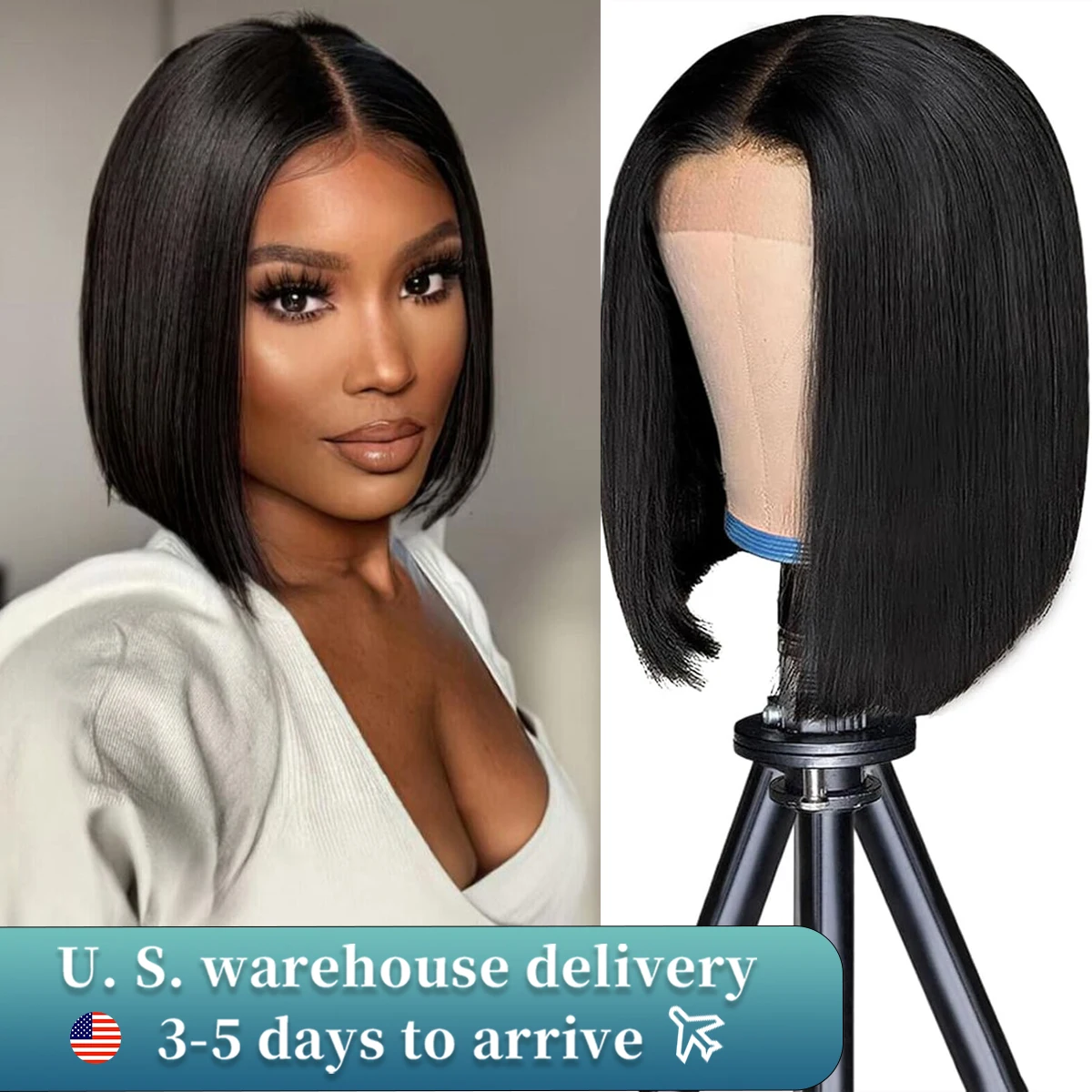 

Straight Bob Wig Lace Frontal Human Hair Wigs For Women Short Bob Wig 13x4 HD Lace Frontal Wig Glueless Wig Human Hair 180%