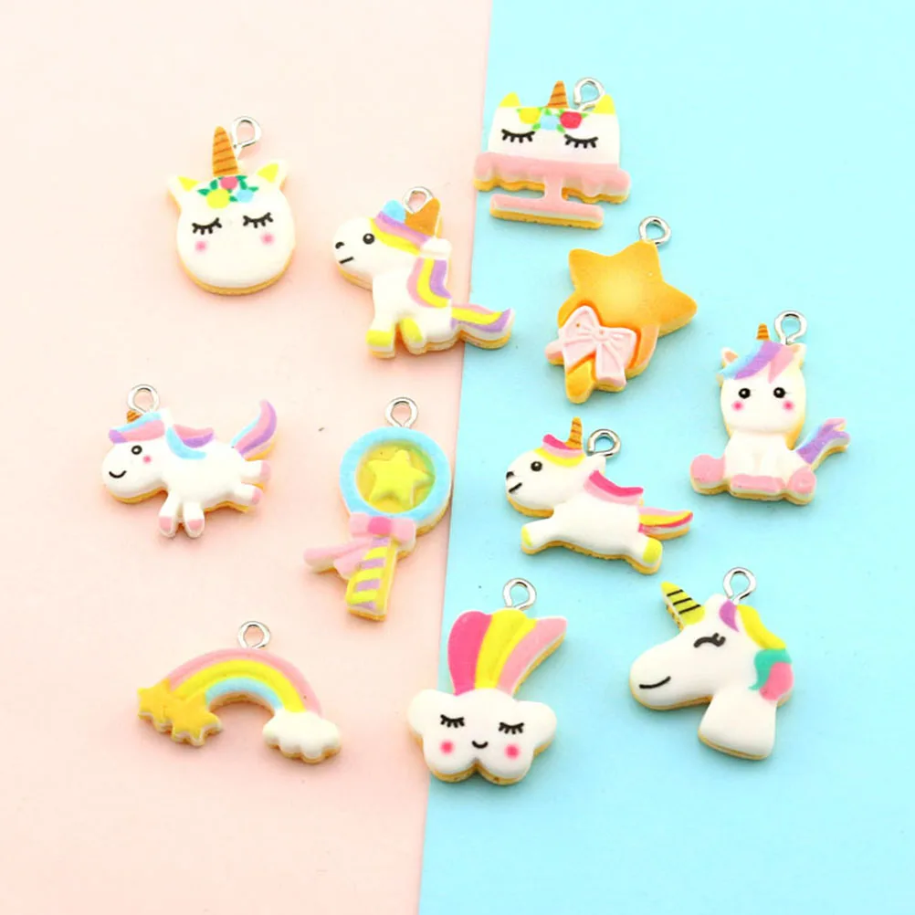 

Unicorn Rainbow Cloud Earrings Trendy Jewelry Making Charm Crafting Supplies Resin