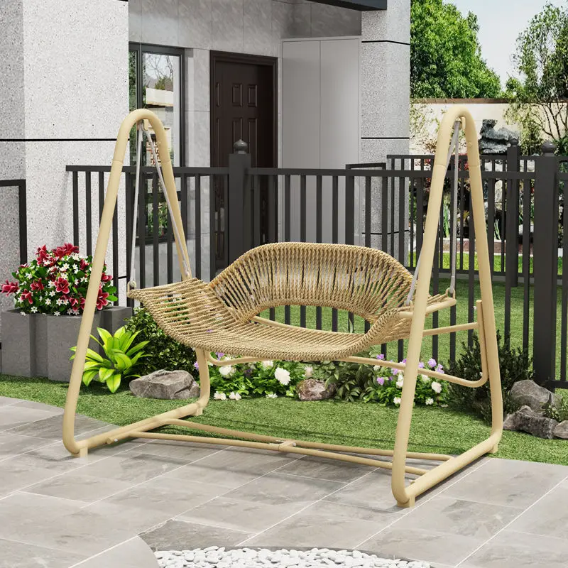 

Outdoor Courtyard Iron Swings: Indoor/outdoor Garden Villa Rockers, Yard Internet-famous Balcony Double Swings For Home Use