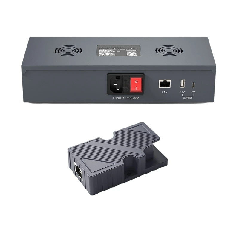 

For Starlink Gen2 5-In-1 POE Injector For Starlink Gen 2 POE Injector 180W Gigabit Ethernet Surge Passive ESD Protection US-PLUG