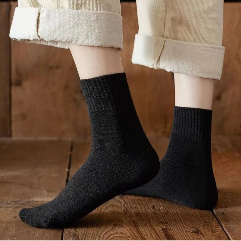 شاومي-الجوارب الحرارية سميكة للرجال والنساء ، جوارب عادية ، دافئة ، أحادية اللون ، مريحة ، مقاومة الباردة ، الخريف ، الشتاء ، 5 أزواج لكل مجموعة