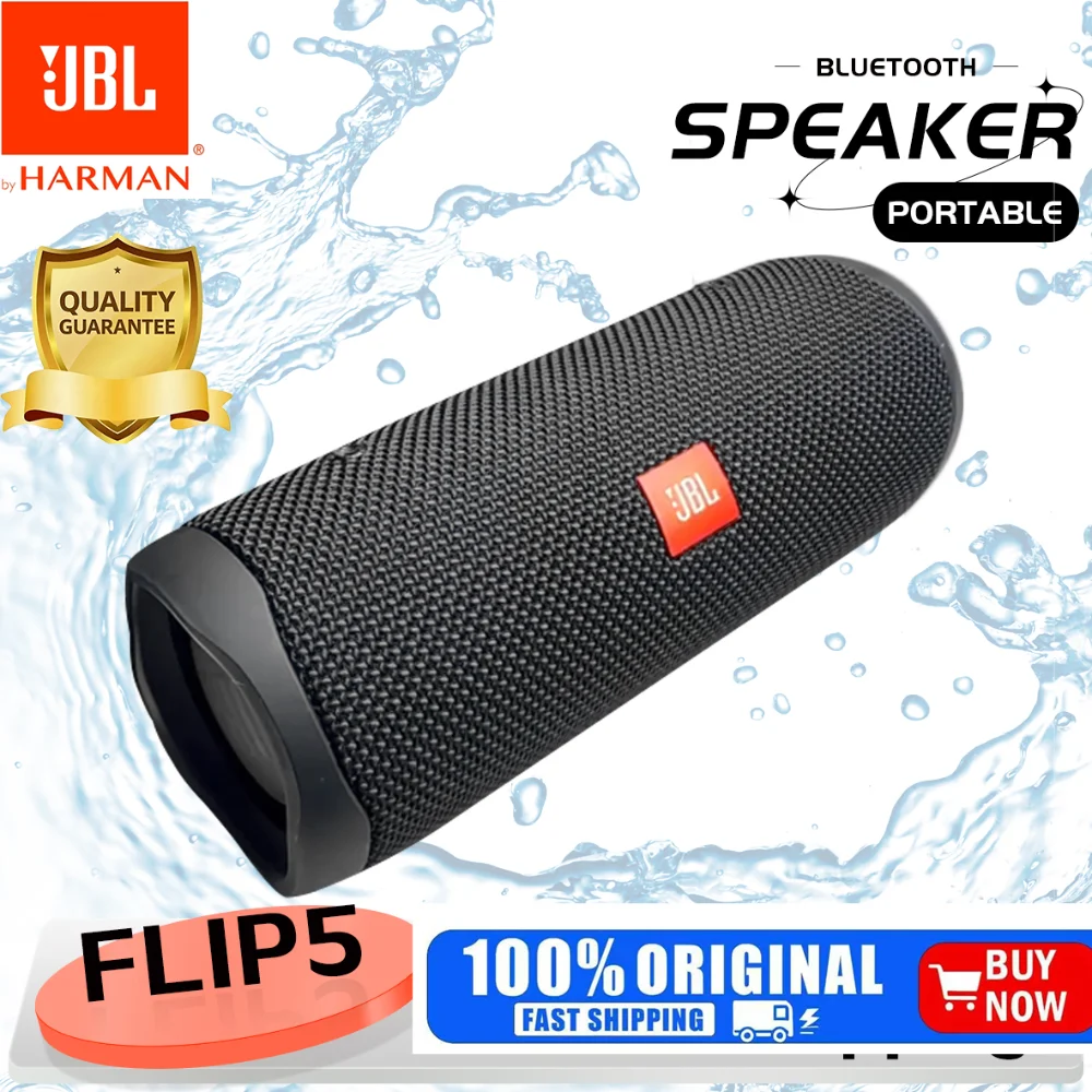 Haut-parleur Bluetooth JBL FLIP 5 original, étanche IPX7, FLIP5, portable, stéréo, basses puissantes, haut-parleur de musique d'extérieur, tweeter indépendant