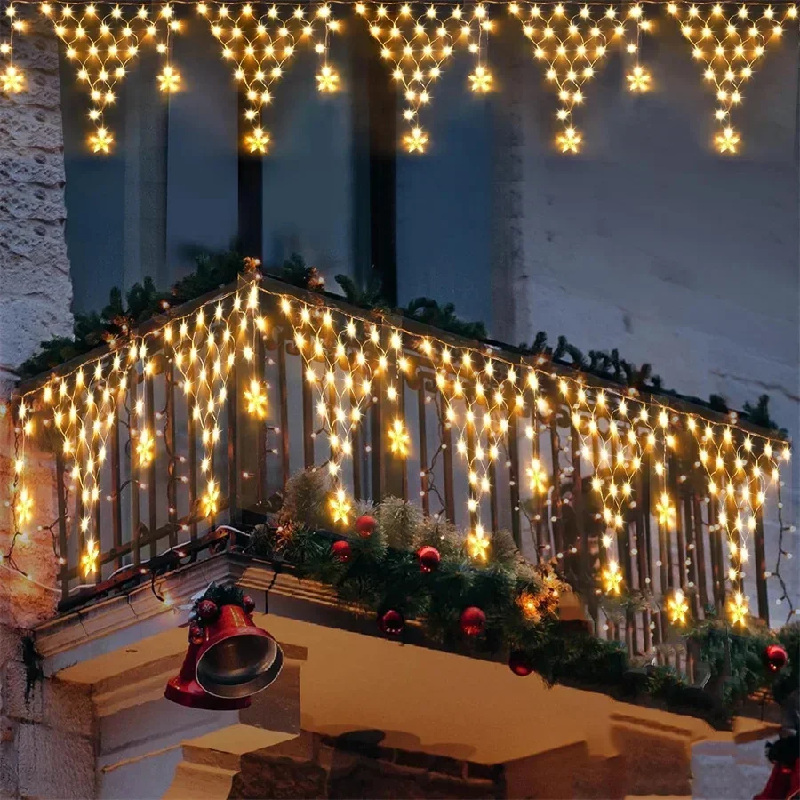 Creative 4X0.7M Christmas LED Net Mesh Curtain Lights Outdoor 8 Modes  Fairy String Light Garland for Holiday Party Garden Decor