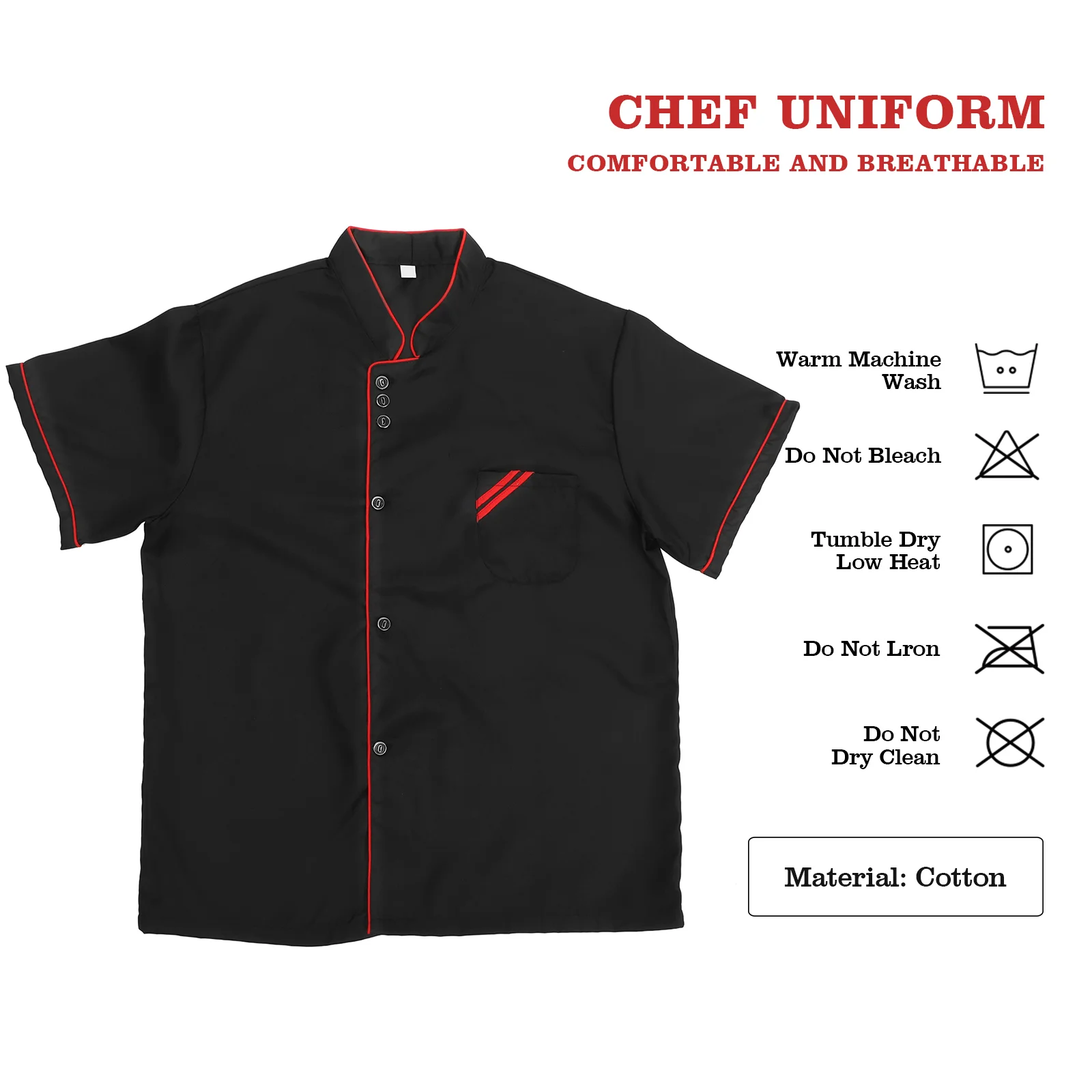 Restaurant Chef Men Vest Jacket Coat Short Sleeve Cook Uniform Casual Loose Clothing and Women Black