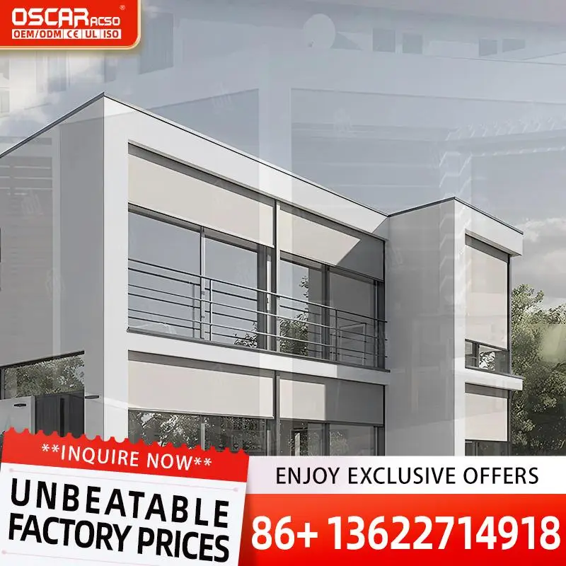 

Windproof Zipper Track Roller Curtain Outdoor Sunshade Waterproof Custom Restaurant Use Patio Garden Beach Rolling Blind