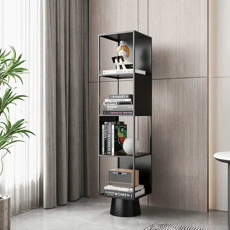 Creative Abnormals Corner Vertical Bookshelf Floor Shelf Modern Simple Living Room Iron Art Corner Bookcase Home Furniture WKBS