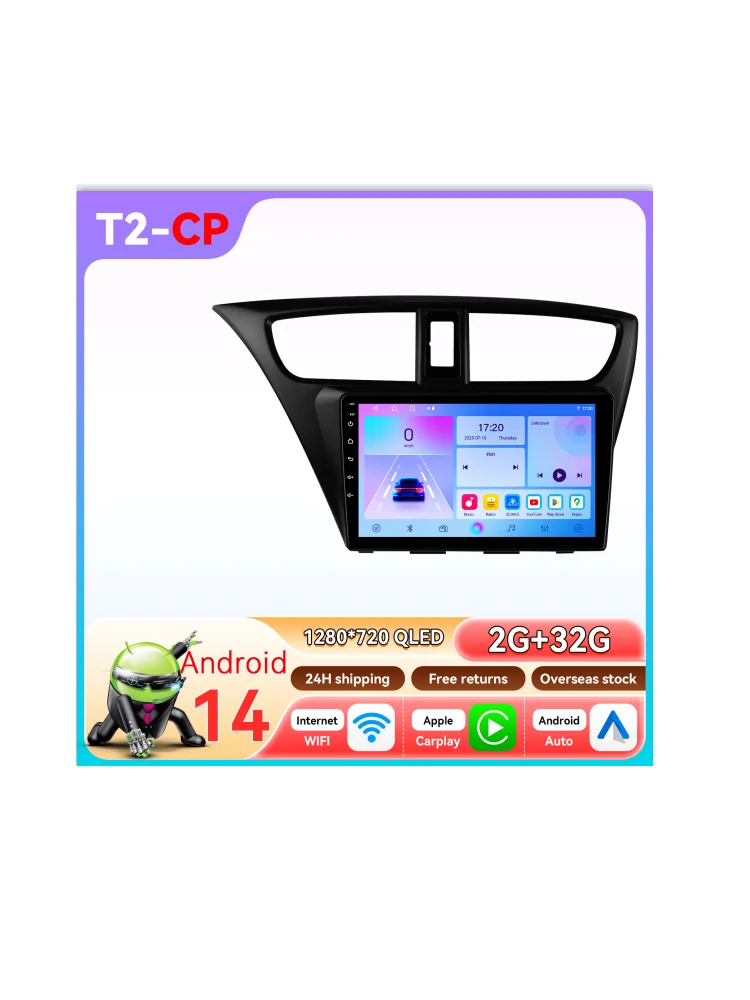 6115 8 Core Android Autoradio für Honda Civic Hatchback 9 FK FB 2012-2017 Multimedia-Player 360 Kamera GPS AI Carplay 2DIN Bildschirm