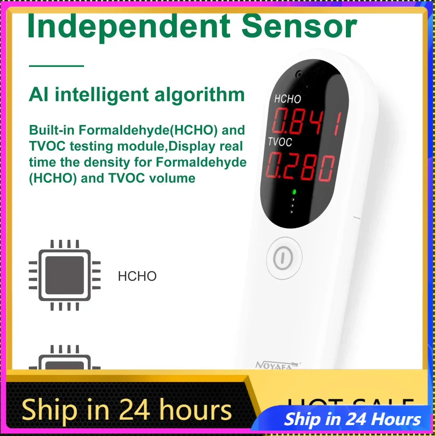 

NOYAFA JMS12 Air Quality Monitor Formaldehyde TVOC Meter Portable Sensor Tester CO2 Carbon Dioxide Temperature Humidity Detector