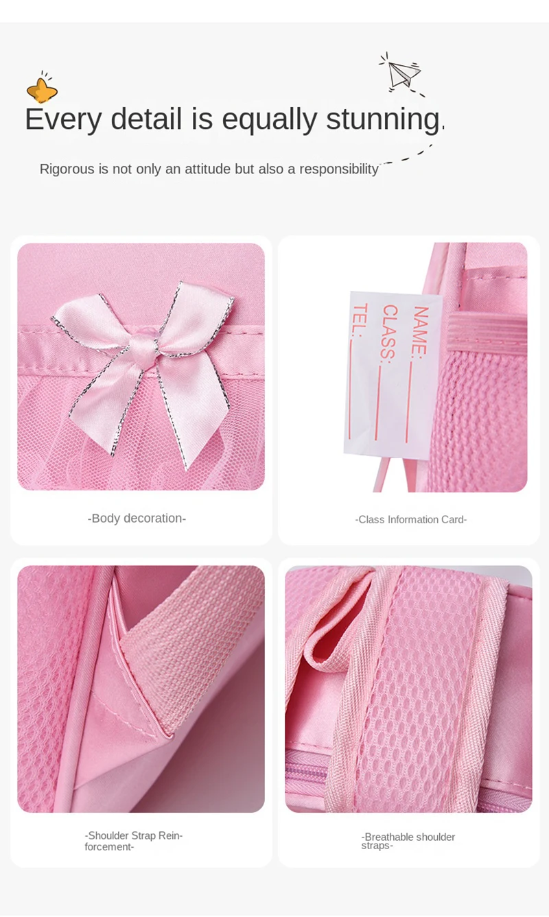 กระเป๋าการ์ตูนบลูอี้สีชมพู กระเป๋าเด็กน่ารักสำหรับเด็กผู้หญิง กระเป๋าเต้นรำ กระเป๋าเต้นบัลเลต์สำหรับเด็กผู้หญิง กระเป๋าเป้สะพายหลังเด็ก กระเป๋าเป้ไปโรงเรียน ของขวัญ