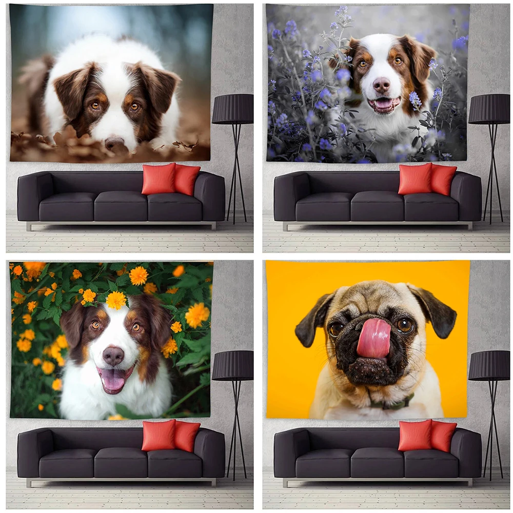 Border collie tapestry home decoration room hanging cloth children's bedroom living room wall background cloth