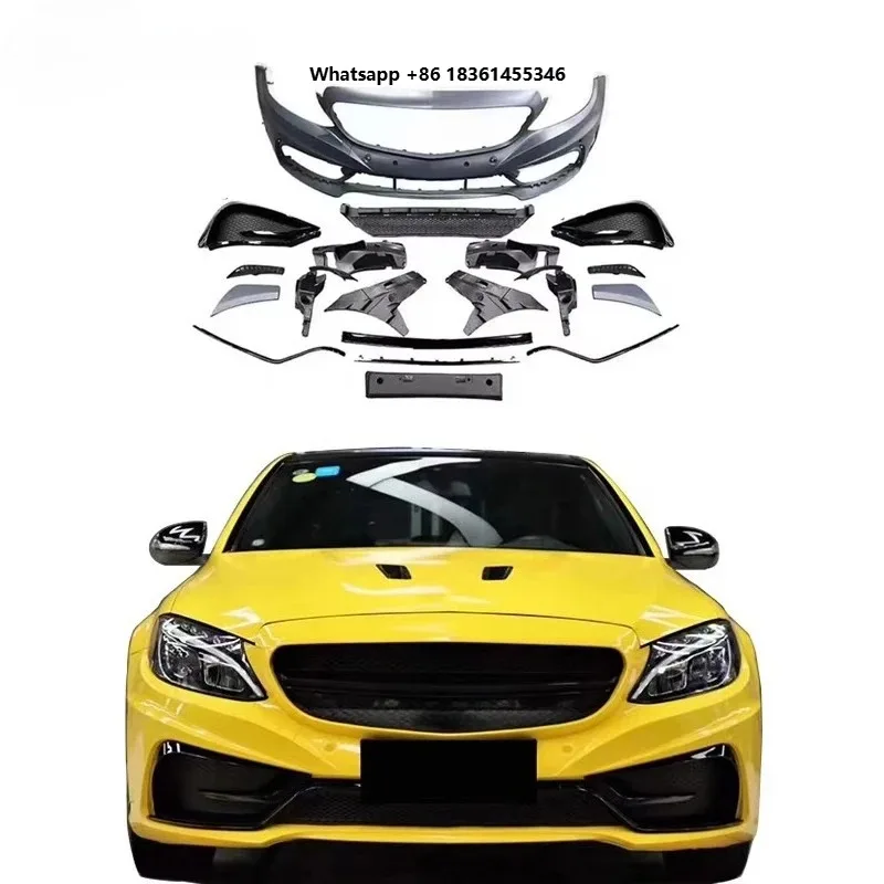 

For C Class W205 Upgrade Carlson Style Body Kit Front Bumper C180 C200 C260 C300 Bumpers W205 2015-2021 W205 Car Bumper