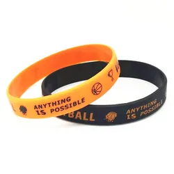 1pc/2pcs motivational basketball rubber wristband silicone bracelet2