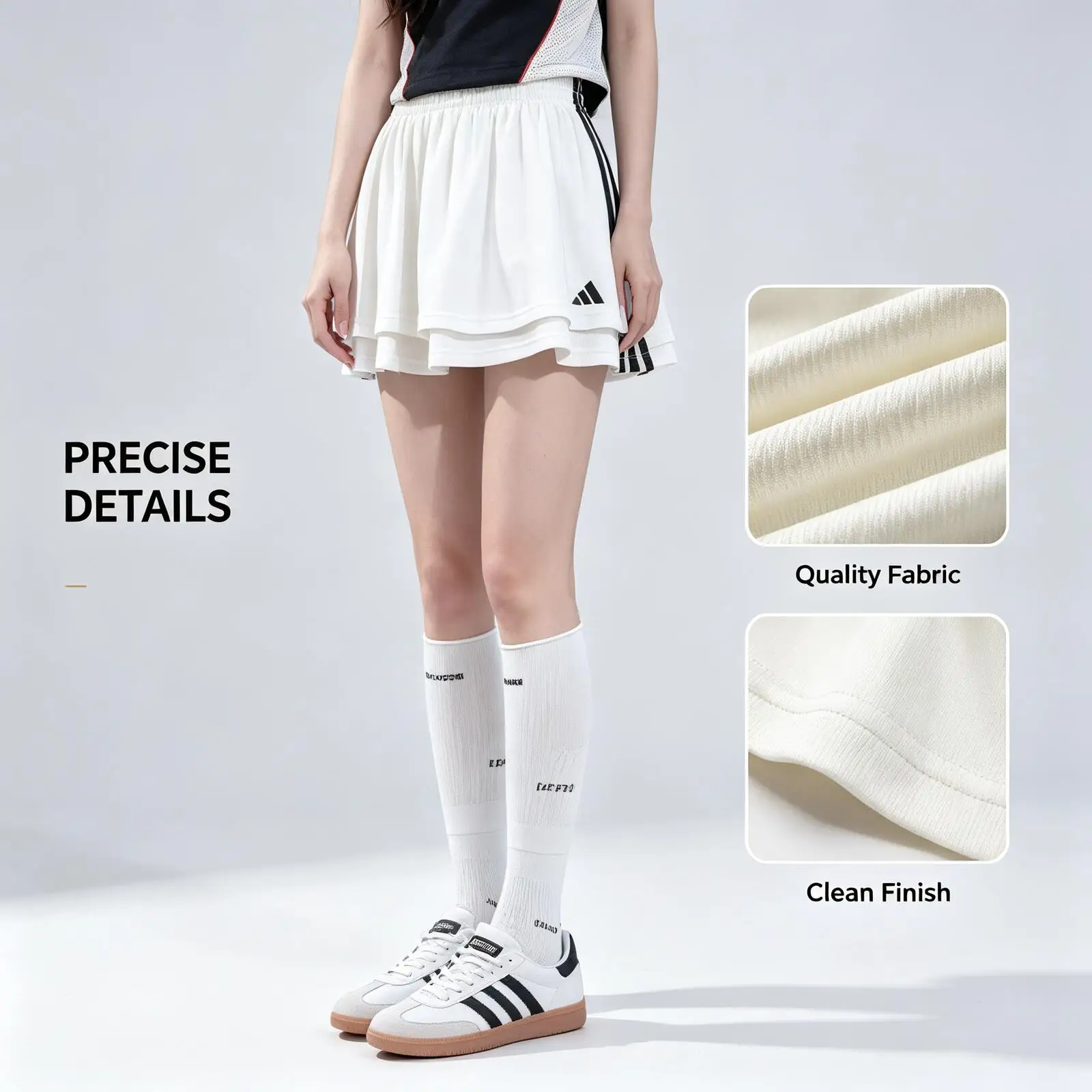 2026 Hot Adidas Women High Waist A-Line Skirt Casual Soft Fabric Short Skirt Elegant Daily Wear Streetwear