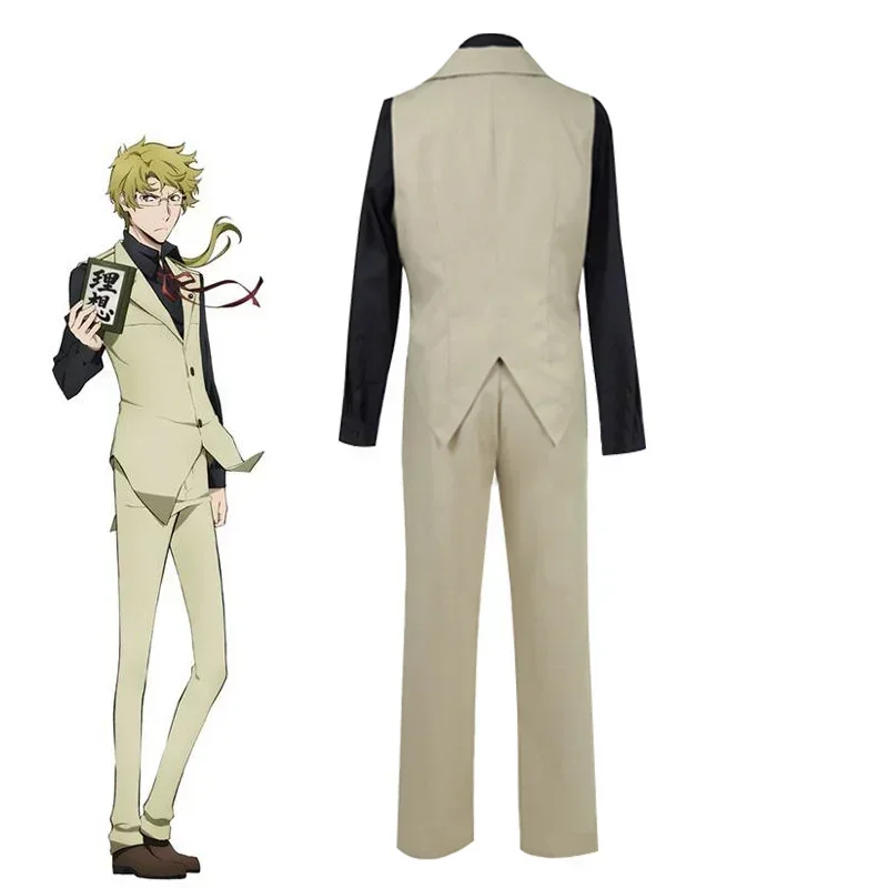 Bungo Stray Dogs Cosplay Costume Kunikida Doppo Costume Kunikida Doppo Suit Men Suit Kunikida Doppo Uniform Halloween Cosplay