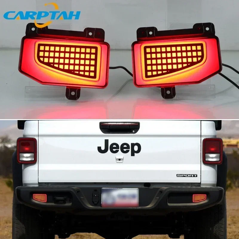 Car LED 12V Rear Bumper Lamps For Jeep Gladiator 2019 - 2022 Brake Light Turn Signal Backup Reflector Lamp Taillights Fog lamp