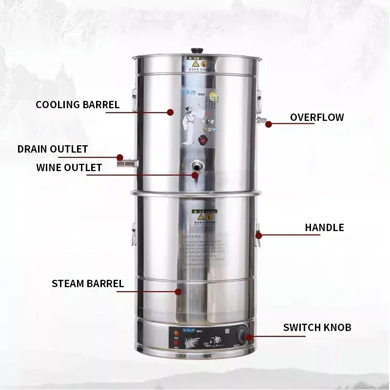 6/15/25л дистиллятор для заваривания спирта DIY самогонный аппарат из нержавеющей стали все еще виски пиво Бренди бытовая техника