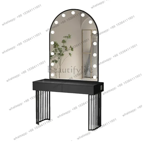 LS Makeup Dressing Table Makeup Vanity Penteadeira Furniture Cream Style Wedding Shop Beauty Hairdressing Nail Salon Illuminated