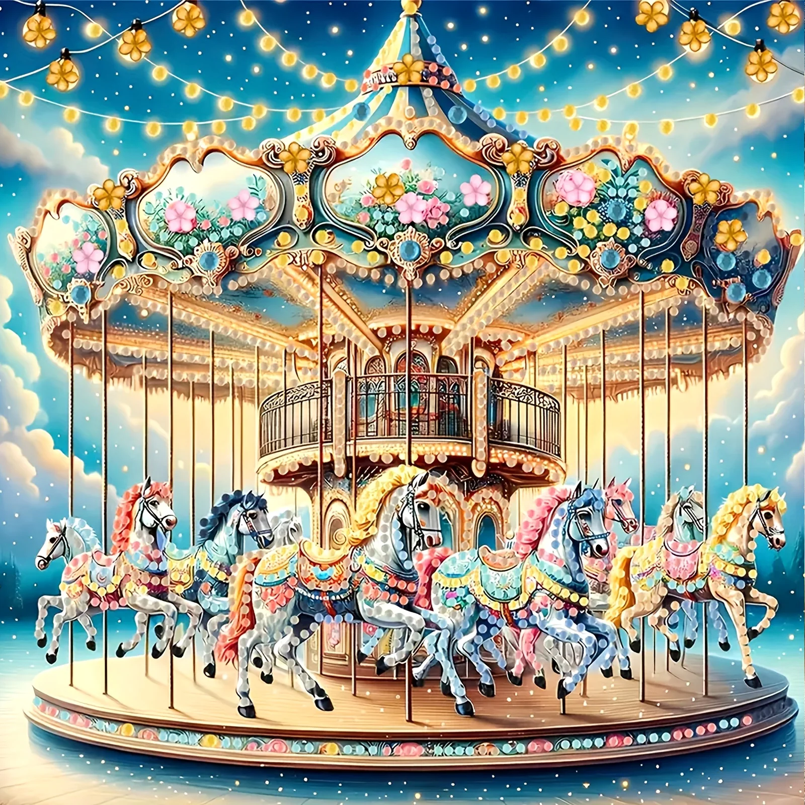 

Merry-go-round SpecialShapeDiamondArt Painting Ki for Adult Beginner,CrystalDiamondSpecial ShapeKit forHome Wall Decoration Gift