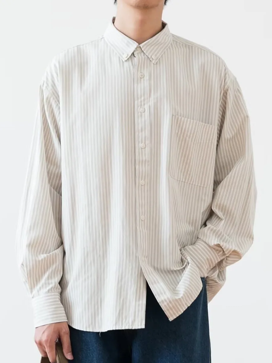 

Мужской удлиненный кардиган свободного кроя из полиэстера, синий в полоску, для осени, размер 8XL