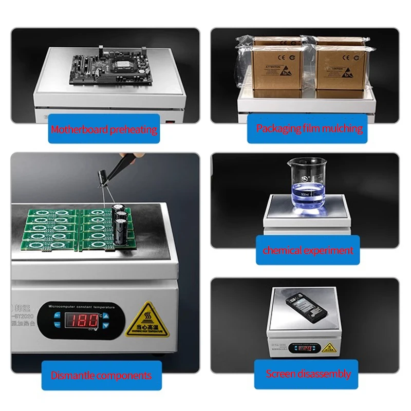 100*100 مللي متر محطة التدفئة الرقمية منصة التسخين الإلكترونية لوح تسخين صيانة محطة التدفئة لإصلاح شاشة PCB LCD
