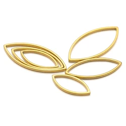 20/50pcs Gold Plated Stainless Steel Eye Shaped Border Charms Pendants for Diy Jewelry Findings Necklaces Bracelets Accessories