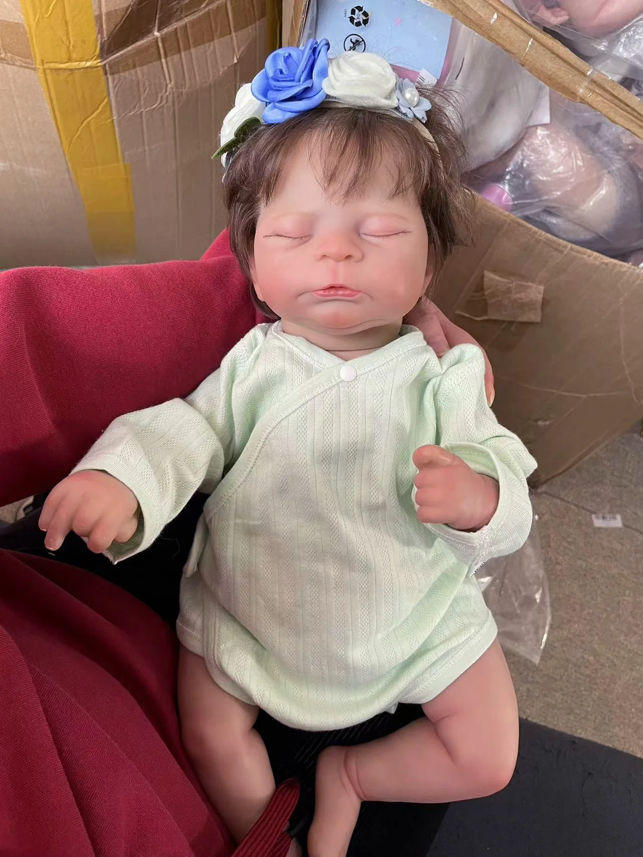 50CM Timothy Newborn Soft Touch Cloth Body Reborn Baby Doll Lifelike Visible Veins Hand Rooted-Hair Children's Toys Gifts