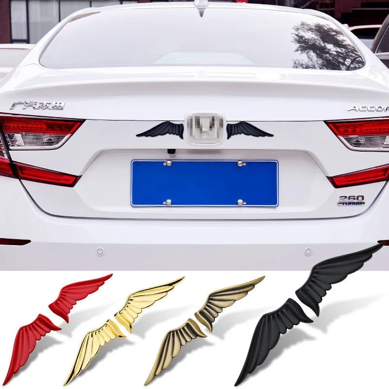 

Angel Wings Car Sticker Metal Personalized Feather Car Logo Modified Car Tail Logo Body Decoration Sticker Hood Logo