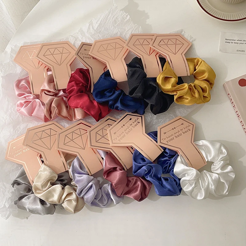 Solid Color Bridal Hair Accessories Large Intestine Loop Cloth Satin Hair Rope Scrunchies Elastic Hair Ring Female Hair Ties