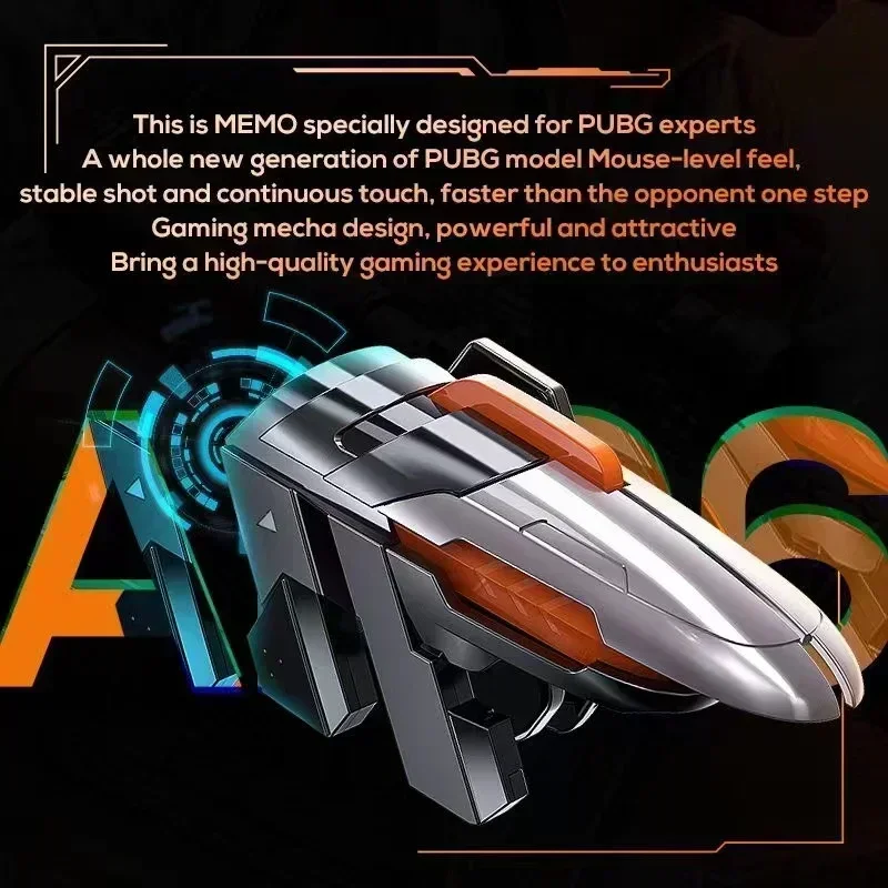MEMO 6 إصبع الهاتف المحمول ABS لعبة الزناد AK06 ل PUBG Aim Shooting L1 R1 سبيكة مفتاح زر لوحدة تحكم IOS أندرويد غمبد