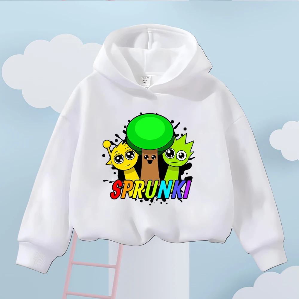 

Детский свитшот Sprunki, милый мультяшный персонаж дерева инопланетянина, повседневный пуловер с длинными рукавами для маленьких мальчиков и девочек, топ